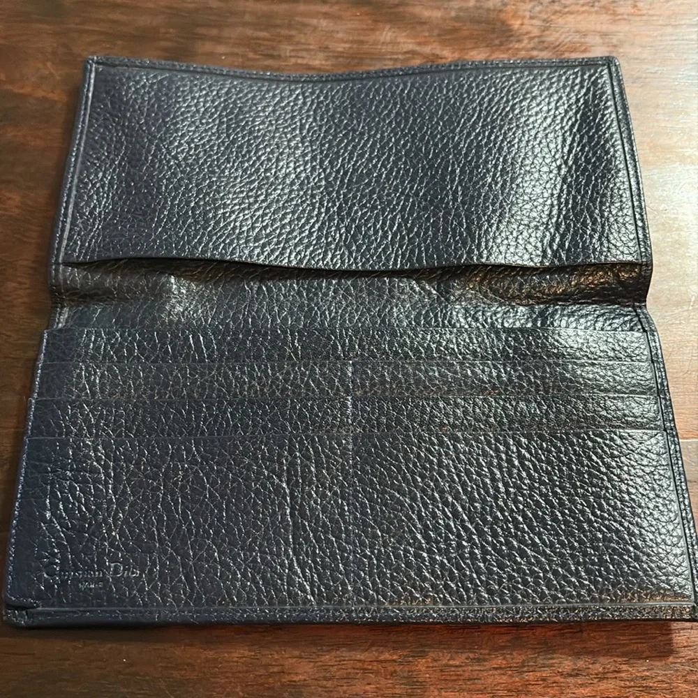 DIOR Trotter Canvas/Leather Wallet Navy